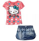 conjunto hello kitty  2 (shorts-saia e camiseta)