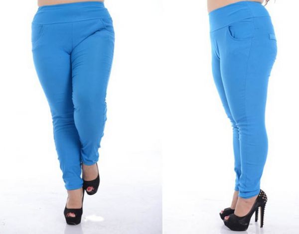 calça plus size azul